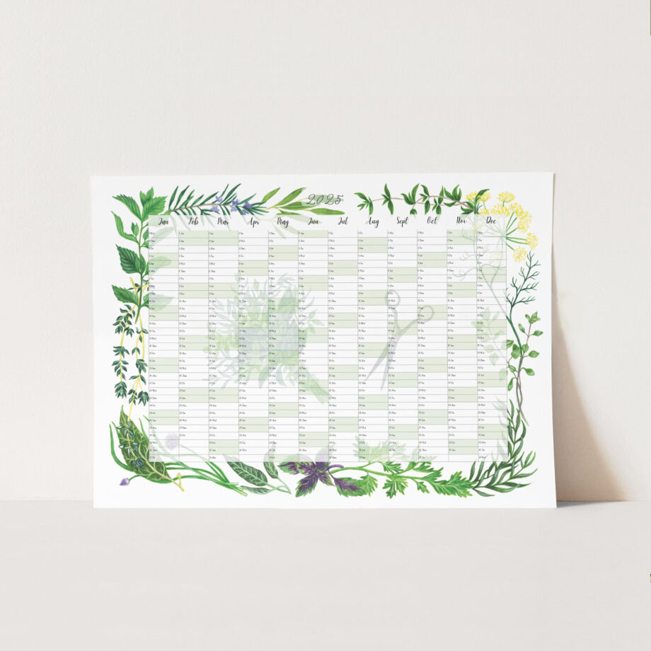 2025 illustrated herbs wall planner