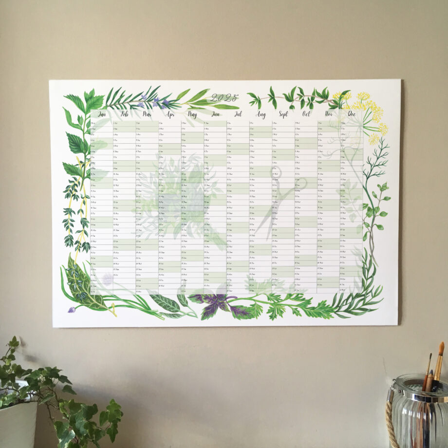 2025 illustrated herbs wall planner