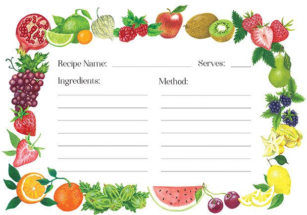 Fruit Recipe Card Illustration