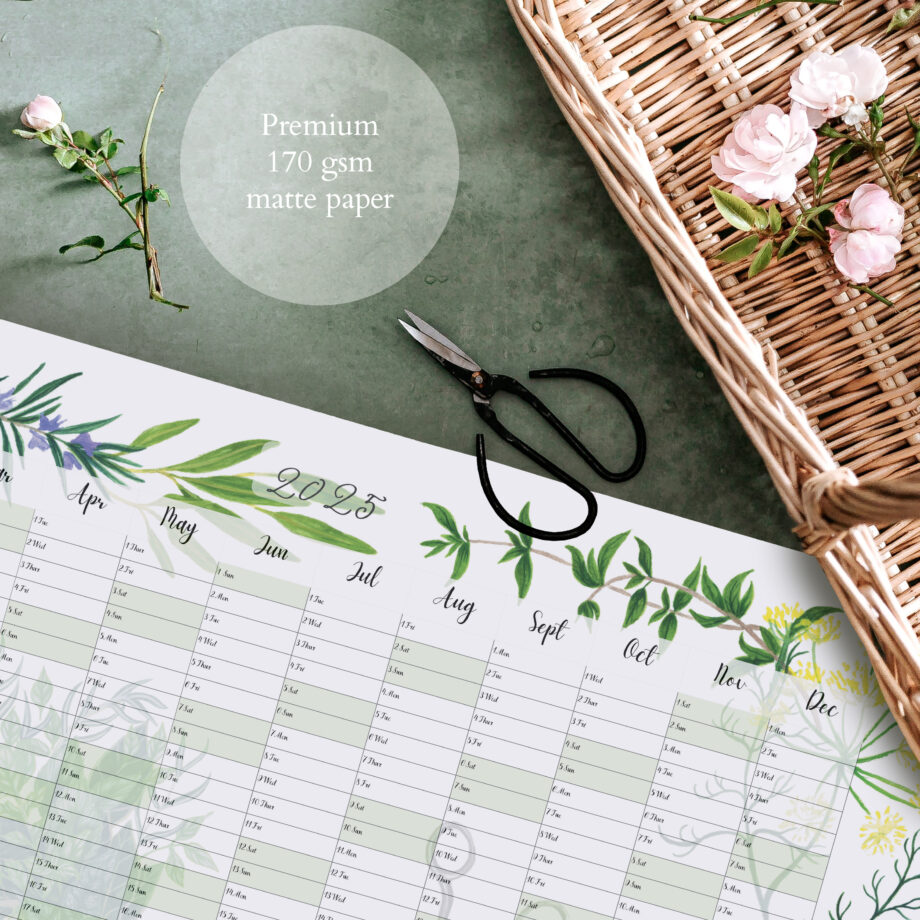 2025 illustrated herbs wall planner